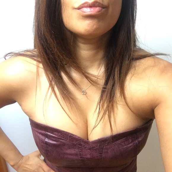 Gestuz Strapless Leather Dress - Picture 7 of 8